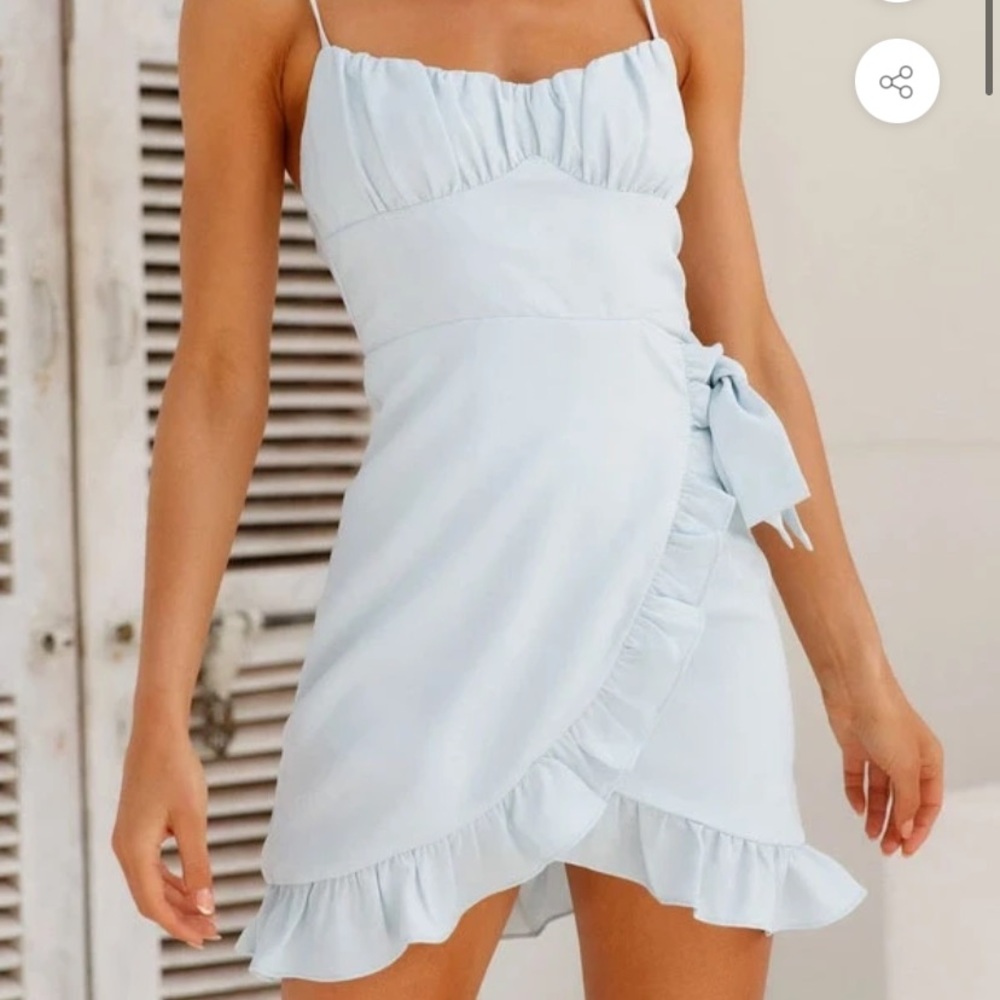 NWT light blue wrap dress